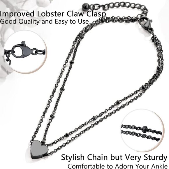 Stainless Steel Anklet Women Adjustable 8-10.5 Inch Link Chain Beach Jewelry - Picture 4 of 7